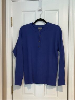 Style & Co. Royal Blue Men's Crewneck Henley Sweater